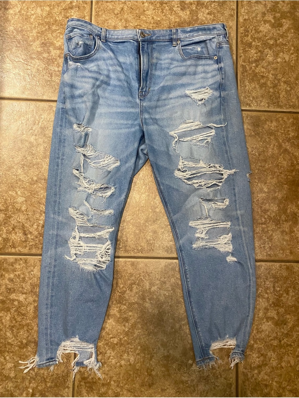 American Eagle Outfitters Light Blue Distressed Skinny Jeans